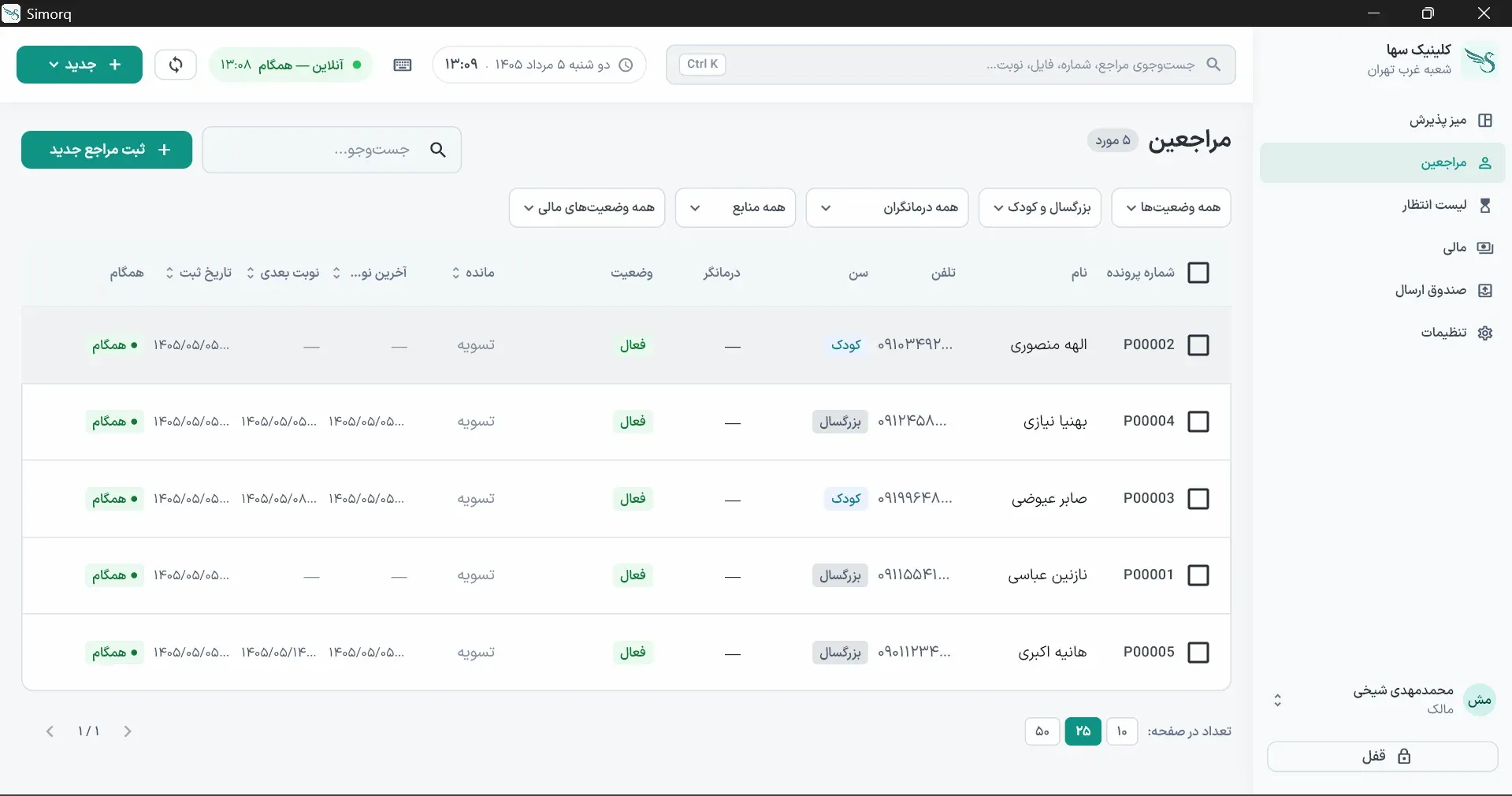 مراجعین در دسکتاپ